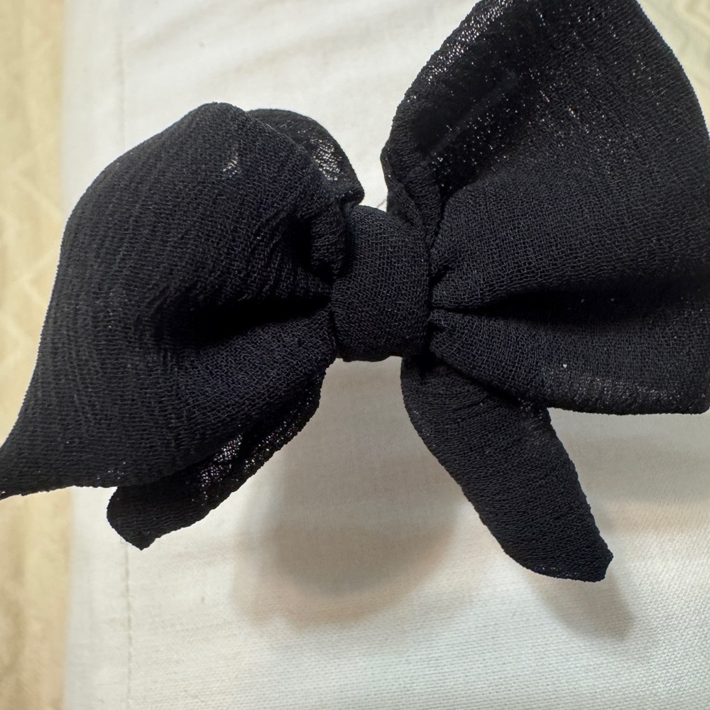 Elegant Black Bow chiffon fabric Headband